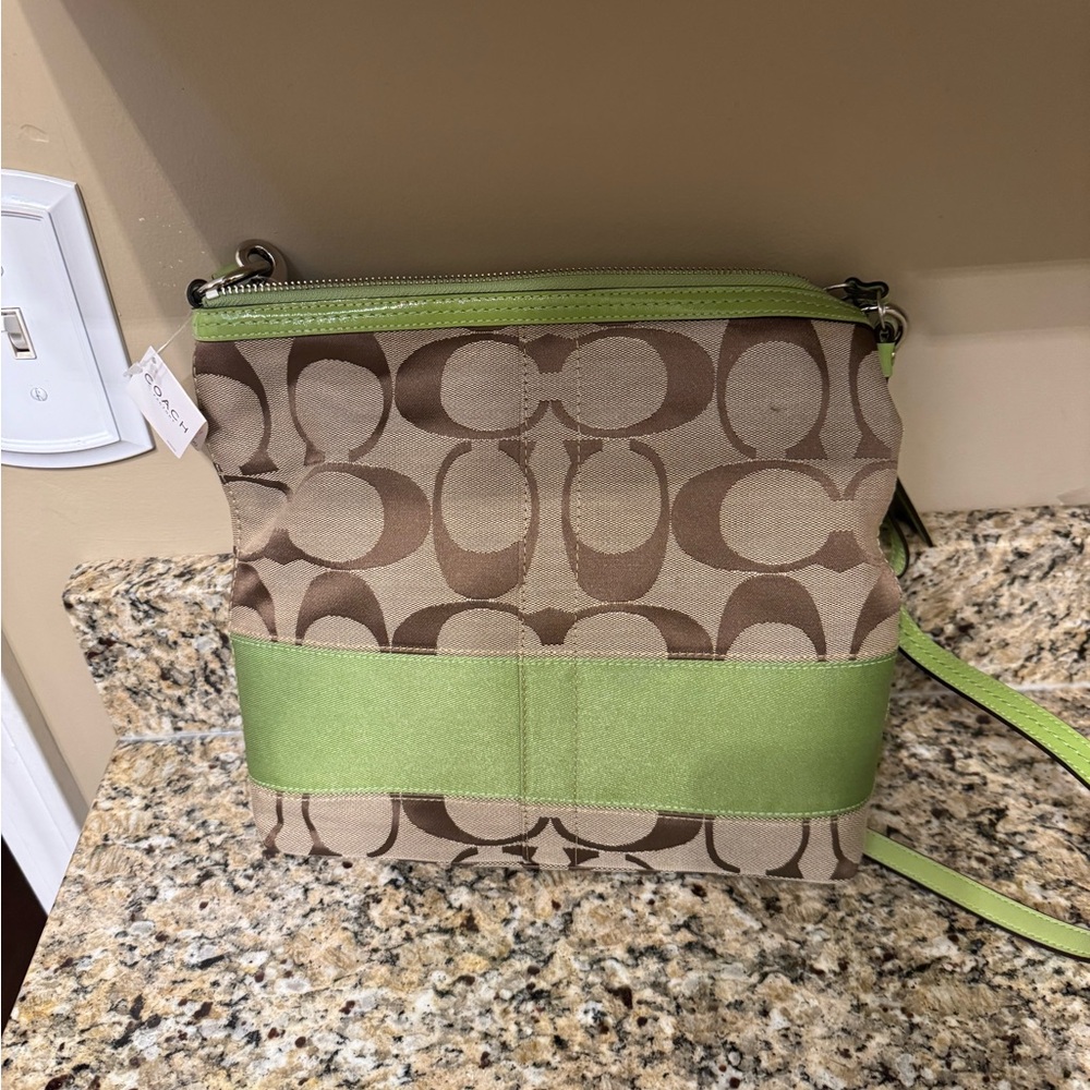 Coach Green and Brown Crossbody Bag - Picture 2 of 3